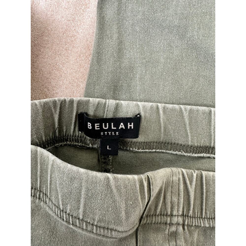 Beulah Style Olive Moto Jeggings Women’s Size Large Stretch Pull-On Ankle Pants - Picture 5 of 6